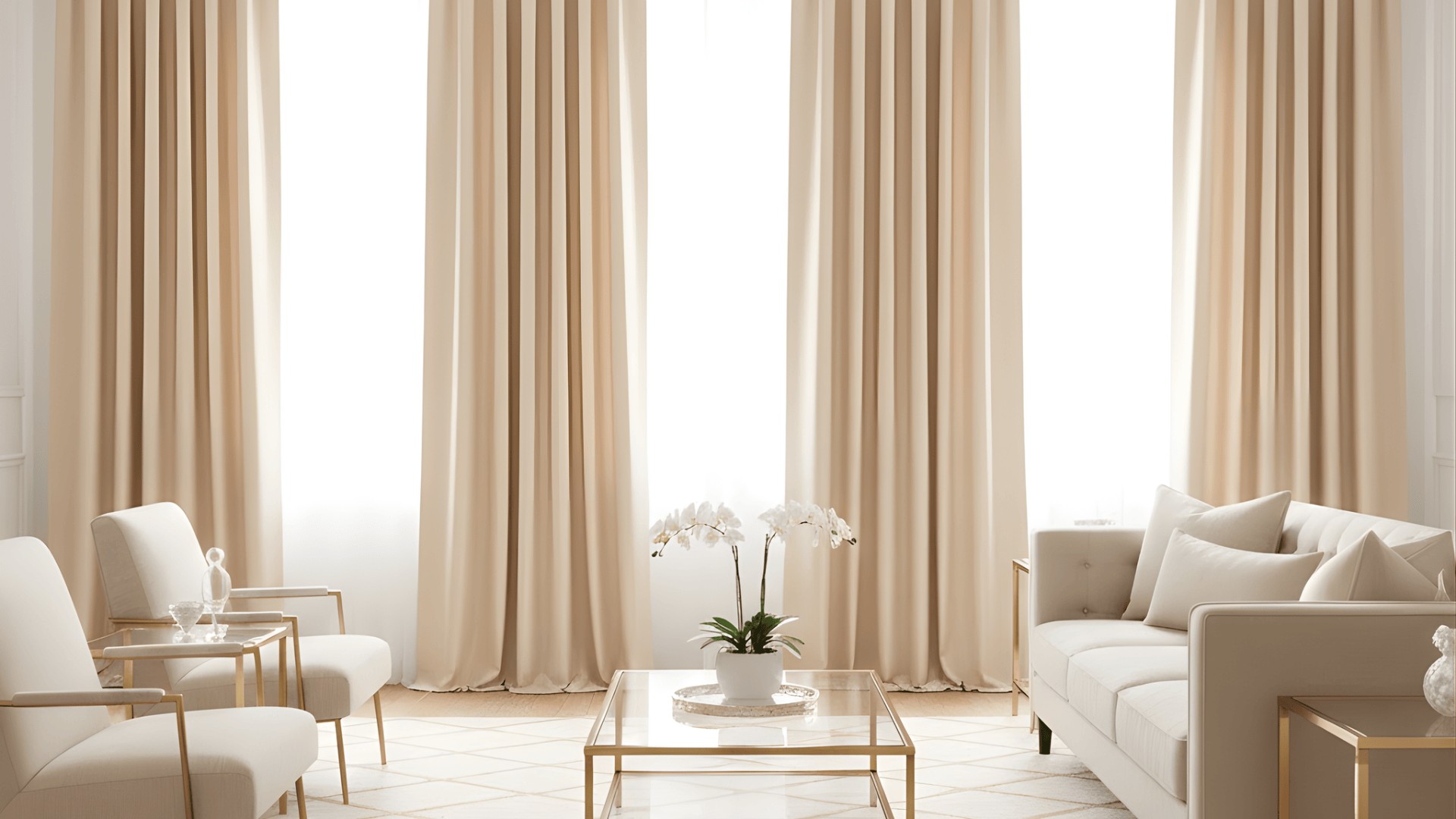 Curtains installed on a living room window