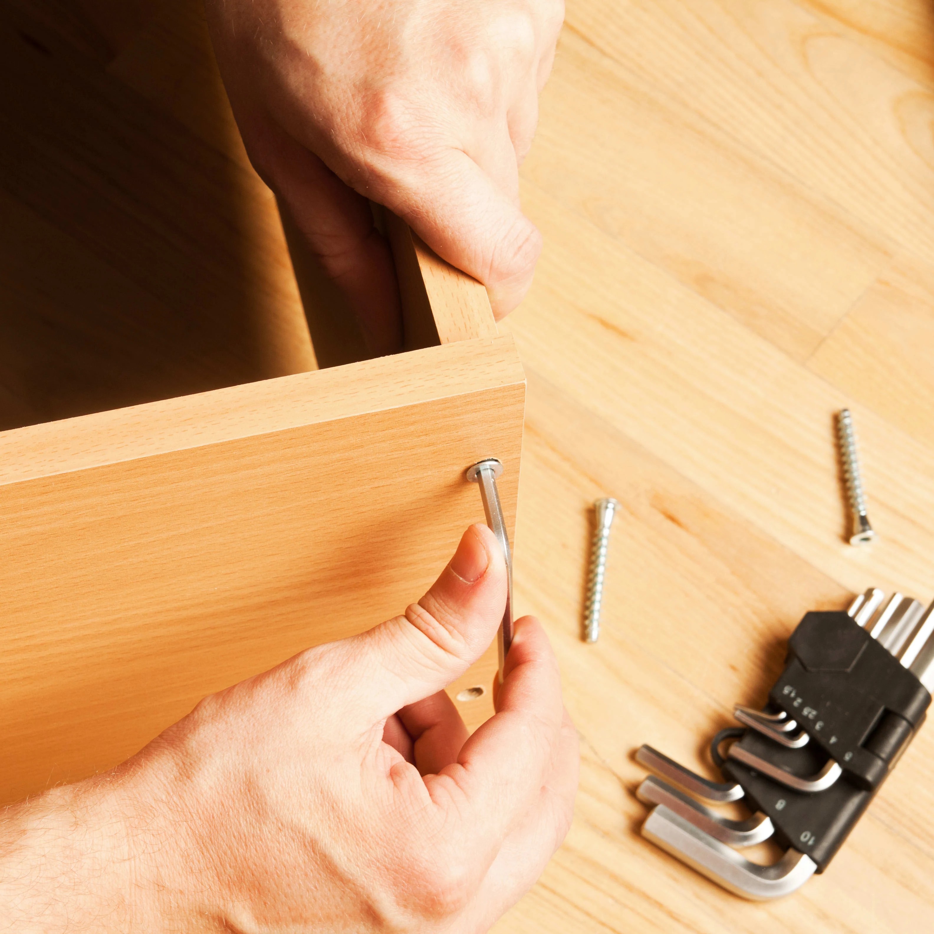 Furniture being assembled